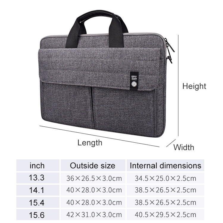 ST08 Handheld Briefcase Carrying Storage Bag with Shoulder Strap for 13.3 inch Laptop(Grey) by bashfashion