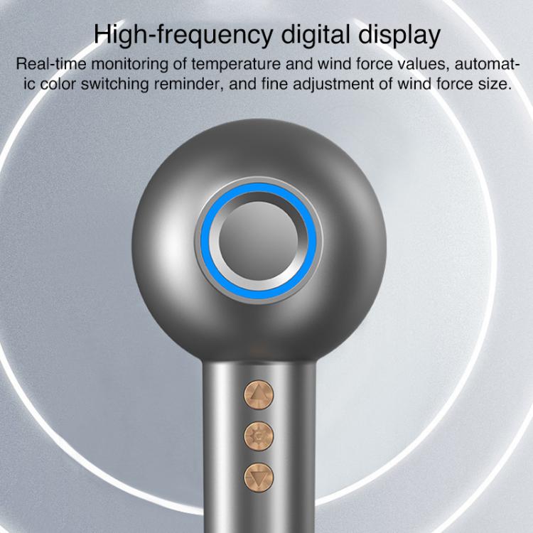 WG-F01 LED Digital Display Smart Frequency Conversion Negative Ion High Speed Hair Dryer, US Plug(Gray) by bashfashion