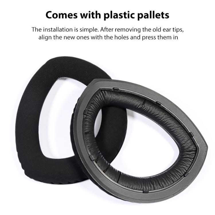 1 Pair Snap-on Replacement Earpads For Sennheiser HD800 / HD800S, Material:Flannel Stitching(Black) by bashfashion