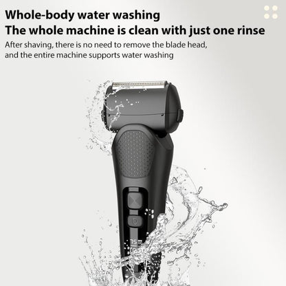 Full Body Washable LED Digital Display Reciprocating Electric Shaver(Exclusive Black + 1 Set of Blades) by bashfashion