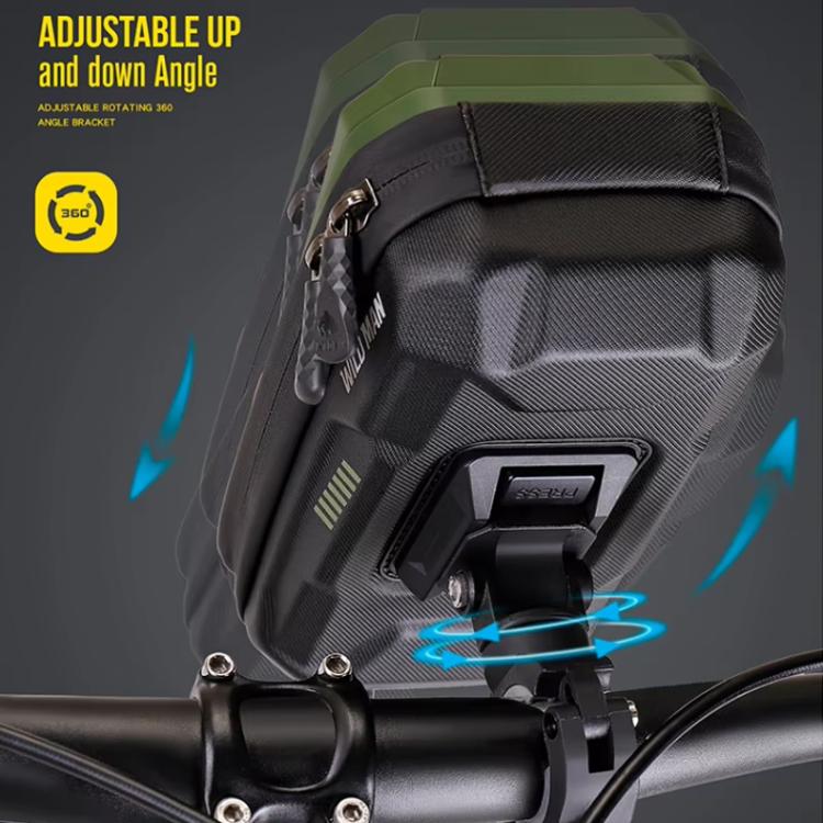 WILD MAN GX330 Mountain Bicycle Mobile Phone Holder EVA Hard Shell Handlebar Bag(Army Green) by WILD MAN
