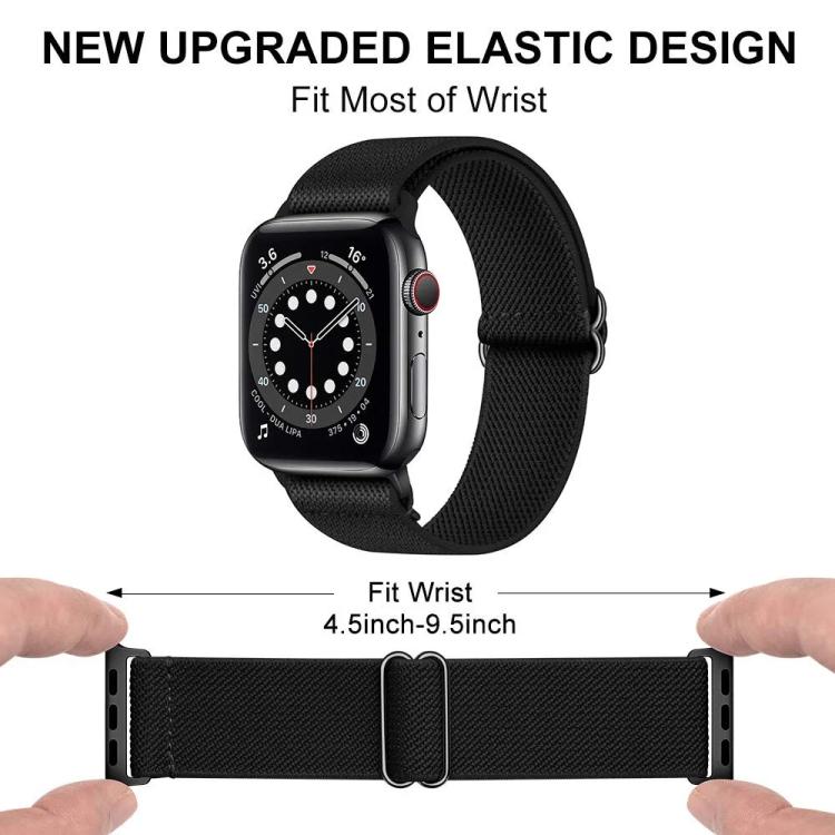 For Apple Watch 38 / 40 / 41 / S10 42mm xDfind Adjustable Slide Buckle Elastic Nylon Watch Band(Black Leopard) by xDfind