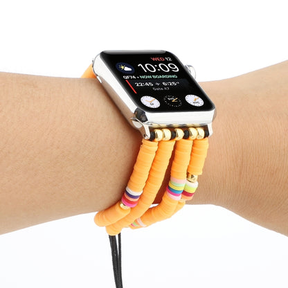 Bohemian Style Soft Ceramic Beaded Strap For Apple Series 7 45mm / 6 & SE & 5 & 4 44mm / 3 & 2 & 1 42mm(Yellow) by bashfashion