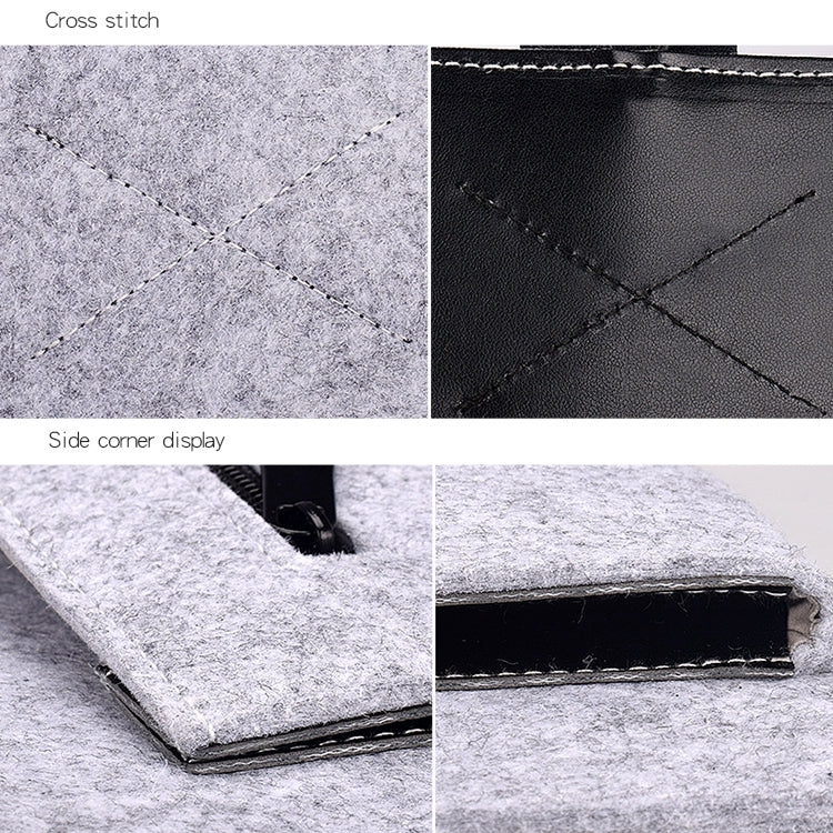 ND06 Multi-purpose Felt Button Laptop Inner Bag for 13.3 inch Laptop(Black) by bashfashion