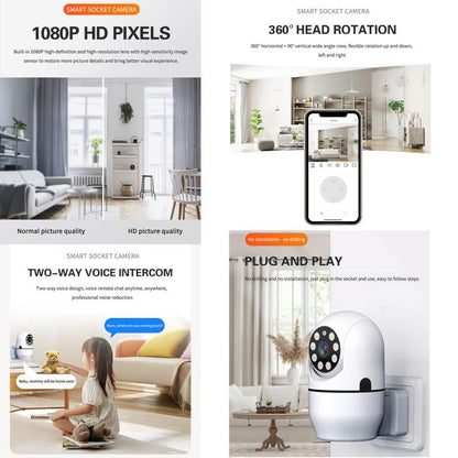 A11 WiFi Smart Home PTZ Webcam IP Camera Night Vision Monitor (EU Plug) by bashfashion