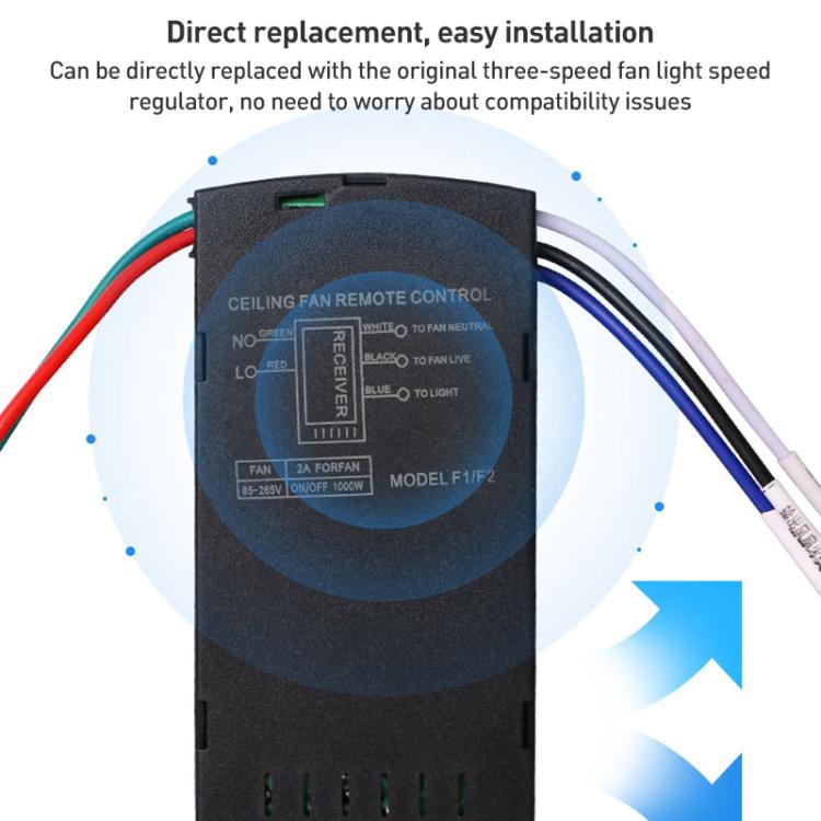 Universal Ceiling Fan Lamp Remote Control Kit 85-265V Timing Wireless Control Switch Adjusted Wind Speed Transmitter Receiver by bashfashion