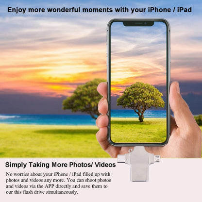 4 in 1 8 Pin + Micro USB + USB-C / Type-C to USB Metal Card Reader by bashfashion