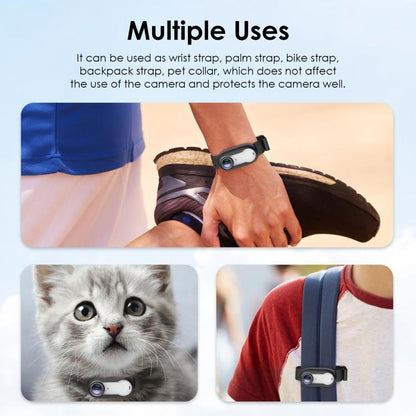 For Insta360 GO 3 / GO 3S PULUZ Camera Silicone Case Wristband Bicycle Strap Extension Mount (Black) by PULUZ