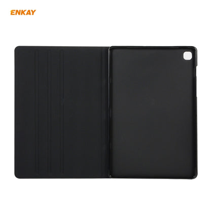 For Samsung Galaxy Tab A7 10.4 T500 / T505 2020 / 2022 ENKAY Coarse Cloth Pattern PU Leather + TPU Smart Case with Holder & Sleep / Wake-up Function(Dark Blue) by ENKAY
