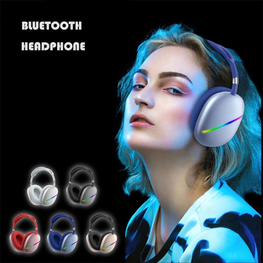 AKZ MAX10 Head-mounted RGB Wireless Bluetooth Music Headset With Microphone, Supports TF Card(Gold) by bashfashion