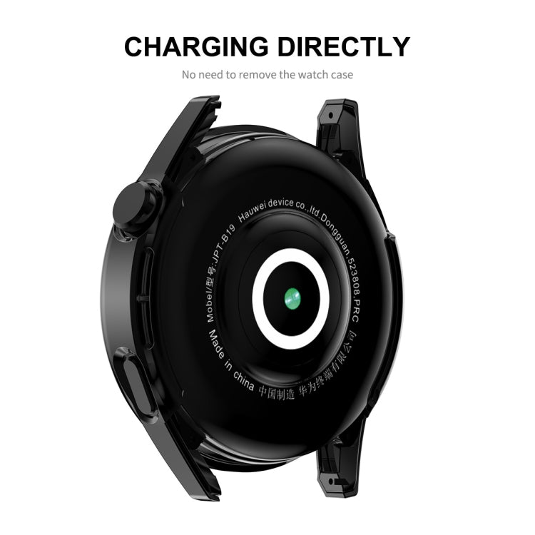 For Huawei Watch GT 3 42mm ENKAY Matte PC Frame + Tempered Glass Protector Case(Black) by ENKAY