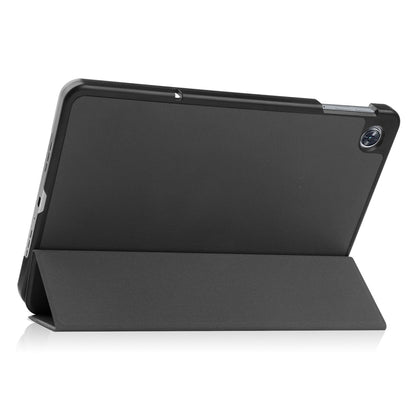 For OPPO Pad Air ENKAY Tri-fold Custer Texture Leather Smart Tablet Case(Grey) by ENKAY