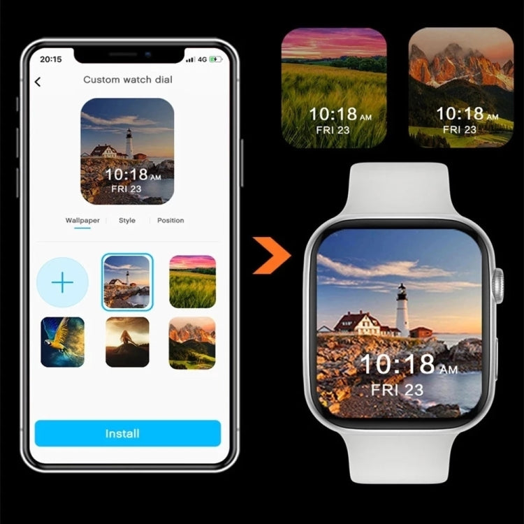 T500 Plus 1.44 inch Color Screen Smart Watch,Support Heart Rate Monitoring/Blood Pressure Monitoring(White) by bashfashion