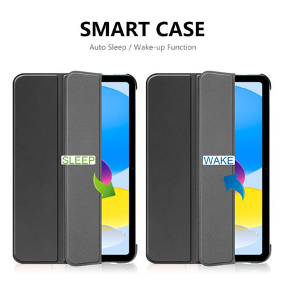 For iPad 2025 / 2022 ENKAY Tri-fold Custer Texture Leather Stand Smart Case(Grey) by ENKAY