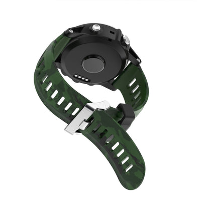 For Garmin Tactix 7 Pro 26mm Camouflage Printed Silicone Watch Band(Army Green+Bamboo Camouflage) by bashfashion