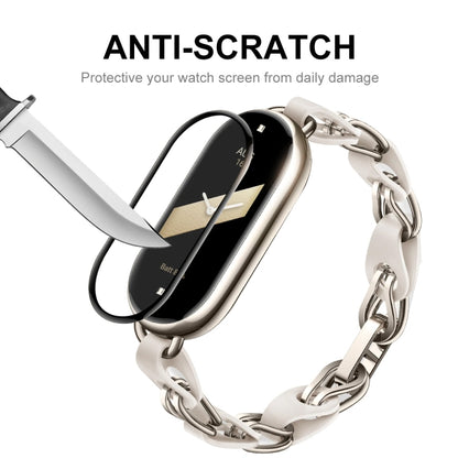 For Xiaomi Mi Band 8 ENKAY Hat-Prince 2 in 1 Set Full Coverage Screen Protector + Elastic Braided Nylon Watch Band(Black) by ENKAY