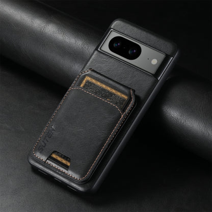 For Google Pixel 8a Suteni H02 Leather Wallet Stand Back Phone Case(Black) by Suteni