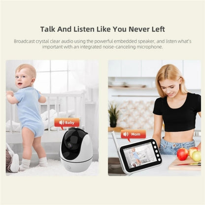 ABM200 Support Two-Way Voice Temperature Display 4.5-inch Video Baby Monitor Music Player(US Plug) by bashfashion