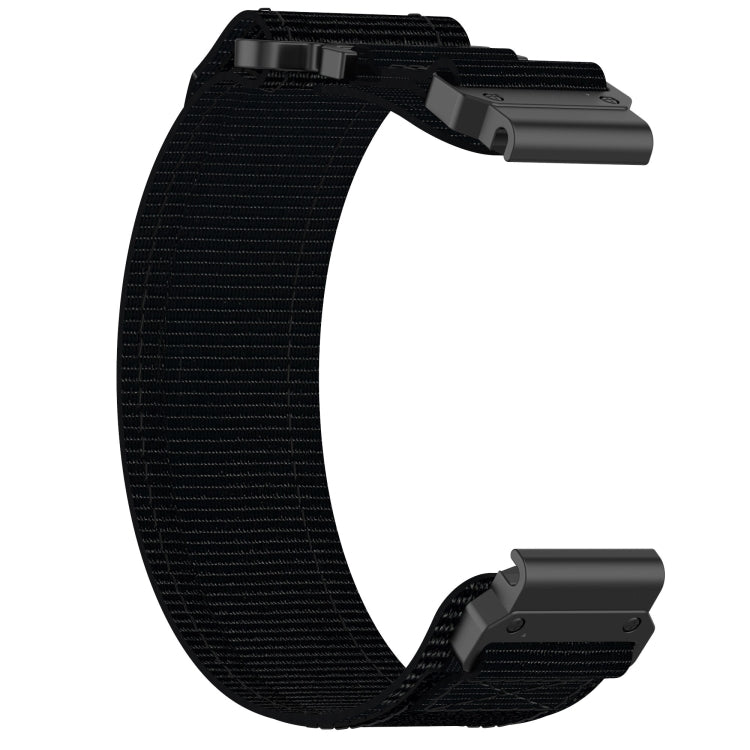 For Garmin Descent MK 2 26mm Nylon Hook And Loop Fastener Watch Band(Black) by bashfashion