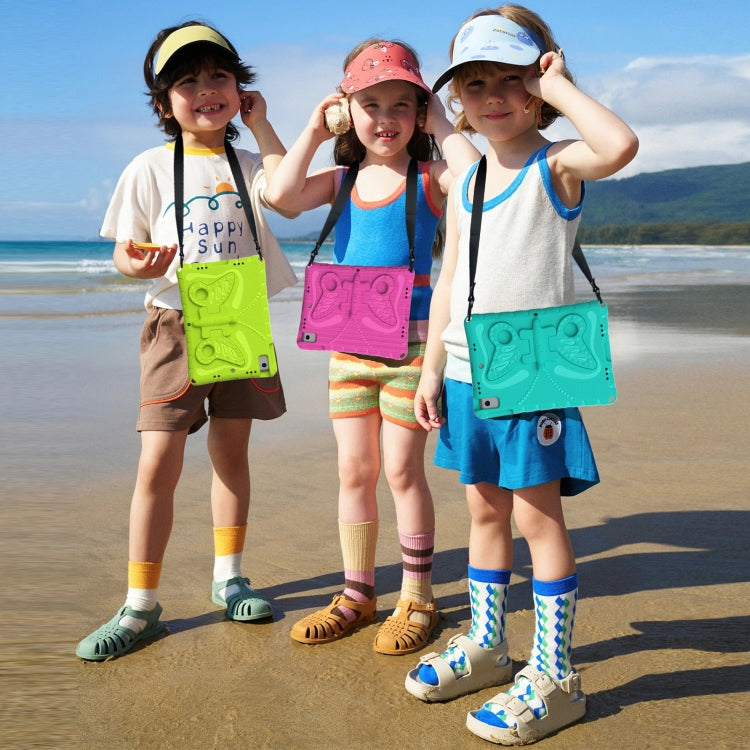 For Samsung Galaxy Tab S6 Lite 10.4 P610 Butterfly Bracket EVA Shockproof Tablet Case(Mint Green) by bashfashion