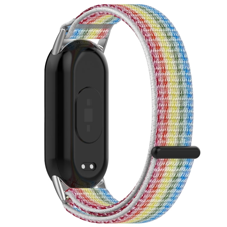 For Xiaomi Smart Band 9 / 9 NFC / 8 / 8 NFC Loop Nylon Hook and Loop Fastener Watch Band(Rainbow) by bashfashion