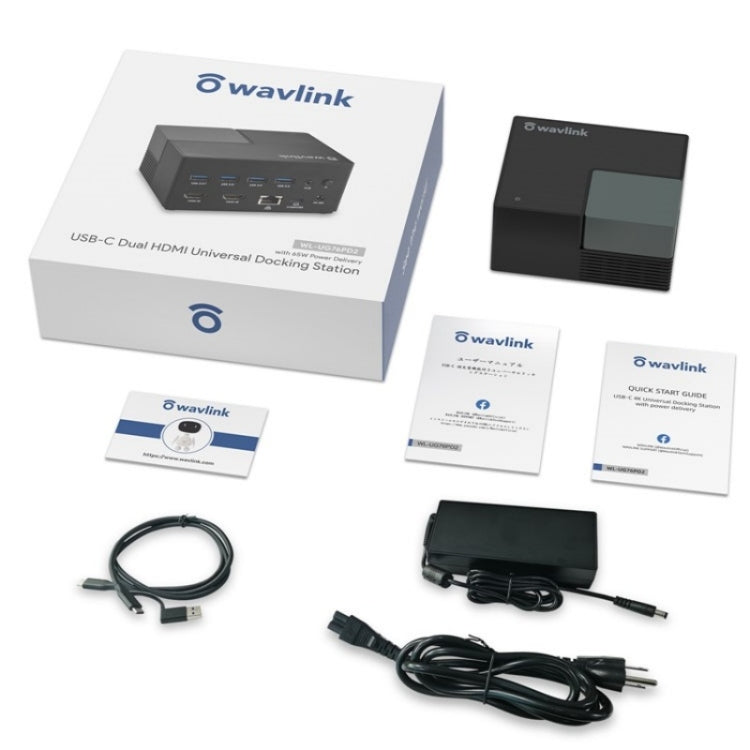 WAVLINK UG76PD2 3.5mm Audio, Gigabit Network Port Dual HD Universal Docking Station(AU Plug) by WAVLINK
