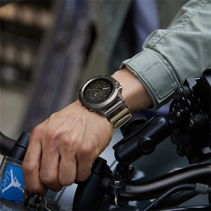 For Garmin Descent MK2 / MK2i Nylon Canvas Quick Release 26mm Watch Band(Black Gray) by bashfashion