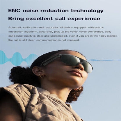 L01 Smart Glasses, Support AI Intelligent Translation / Bluetooth Call / Intelligent Noise Reduction(Black) by bashfashion