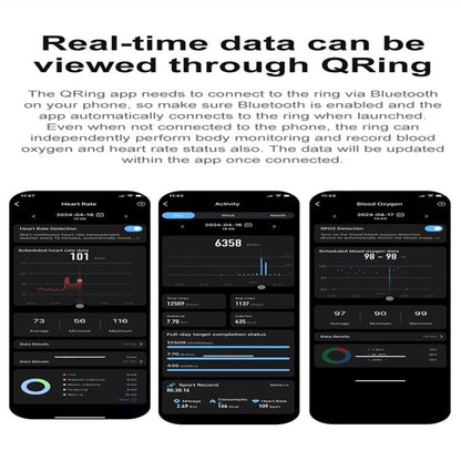 R04 SIZE 12 Smart Ring, Support Heart Rate / Blood Oxygen / Sleep Monitoring / Take Photos(Black) by bashfashion