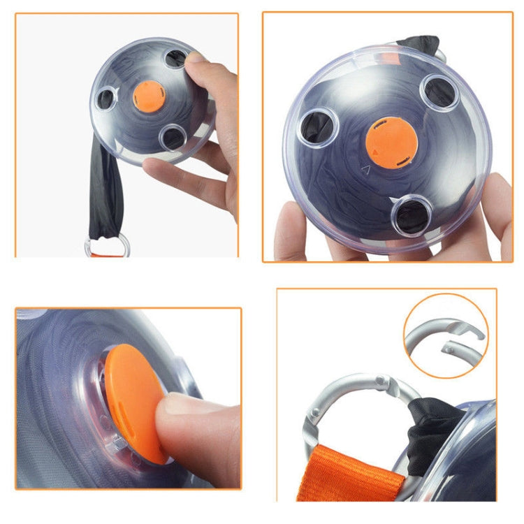 Portable Tote In Pouch Reusable Folding Carabiner Shopping Bag(Black) by bashfashion