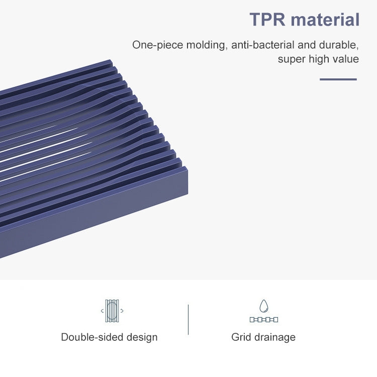 Personalized Soft Rubber Drop-resistant Soap Box Double-sided Bathroom Countertop Type Soap Mop(Grey) by bashfashion