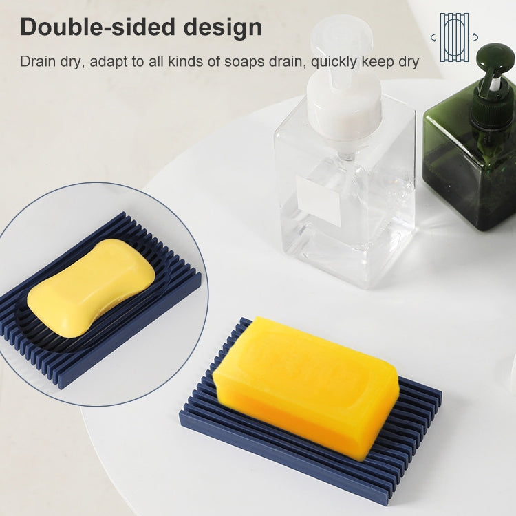 Personalized Soft Rubber Drop-resistant Soap Box Double-sided Bathroom Countertop Type Soap Mop(Grey) by bashfashion
