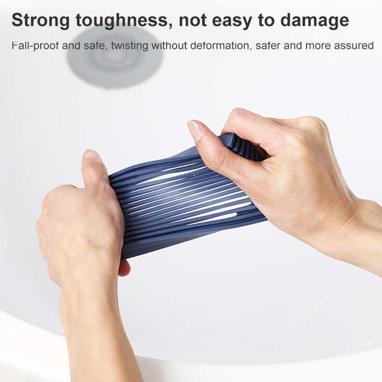 Personalized Soft Rubber Drop-resistant Soap Box Double-sided Bathroom Countertop Type Soap Mop(Grey) by bashfashion