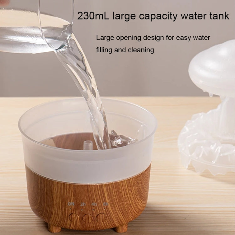 V50 Desktop Colorful Night Light Humidifier Wood Grain Water Drop Aroma Diffuser, Spec: EU Plug(White) by bashfashion