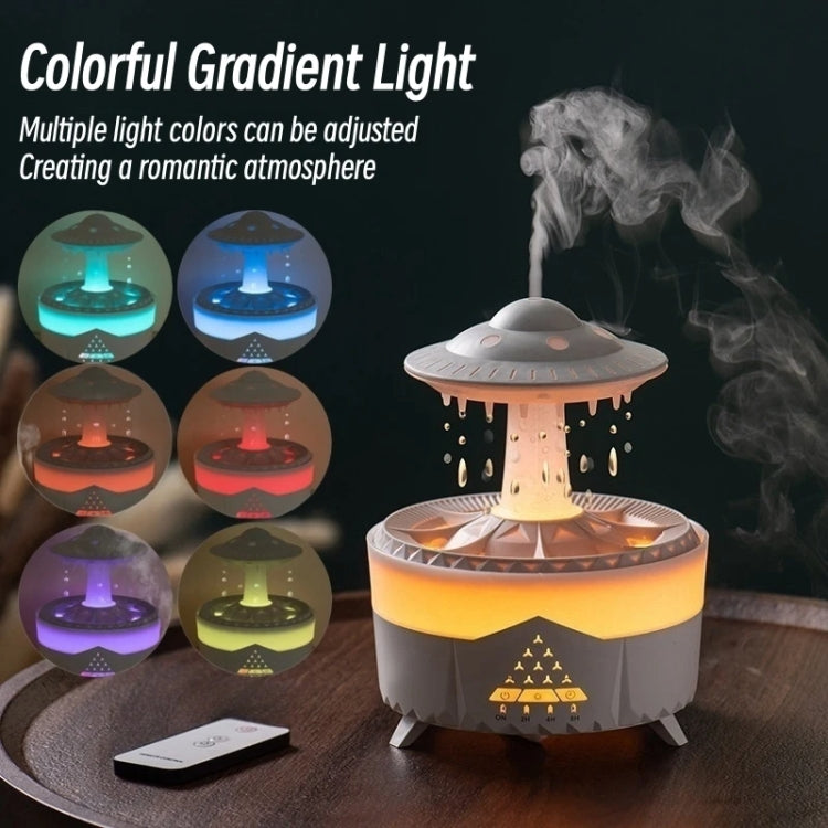 UFO Water Drop Aromatherapy Humidifier Desktop Remote Control Diffuser, Plug: US Plug(White) by bashfashion