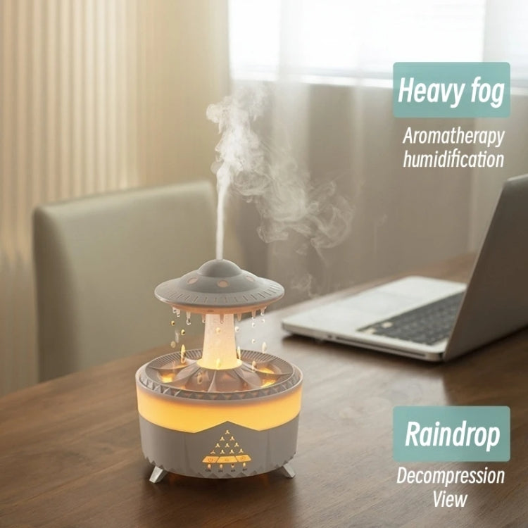 UFO Water Drop Aromatherapy Humidifier Desktop Remote Control Diffuser, Plug: US Plug(Wood Grain) by bashfashion
