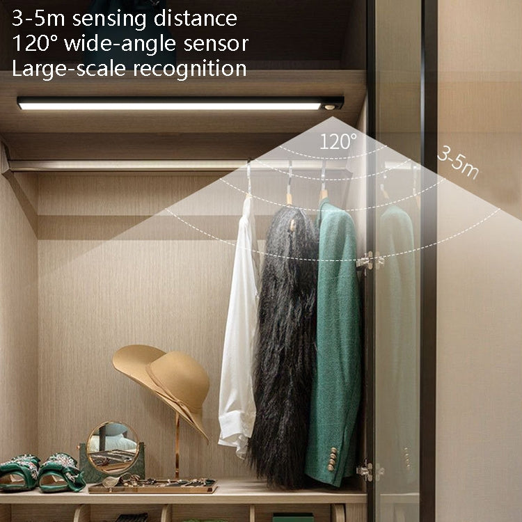 Intelligent Automatic Human Body Induction Wireless LED Lamp 60cm(Silver + Warm Light) by bashfashion