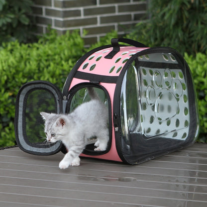 Pet Transparent Space Capsule Outing Package, Size: Small(Blue) by bashfashion