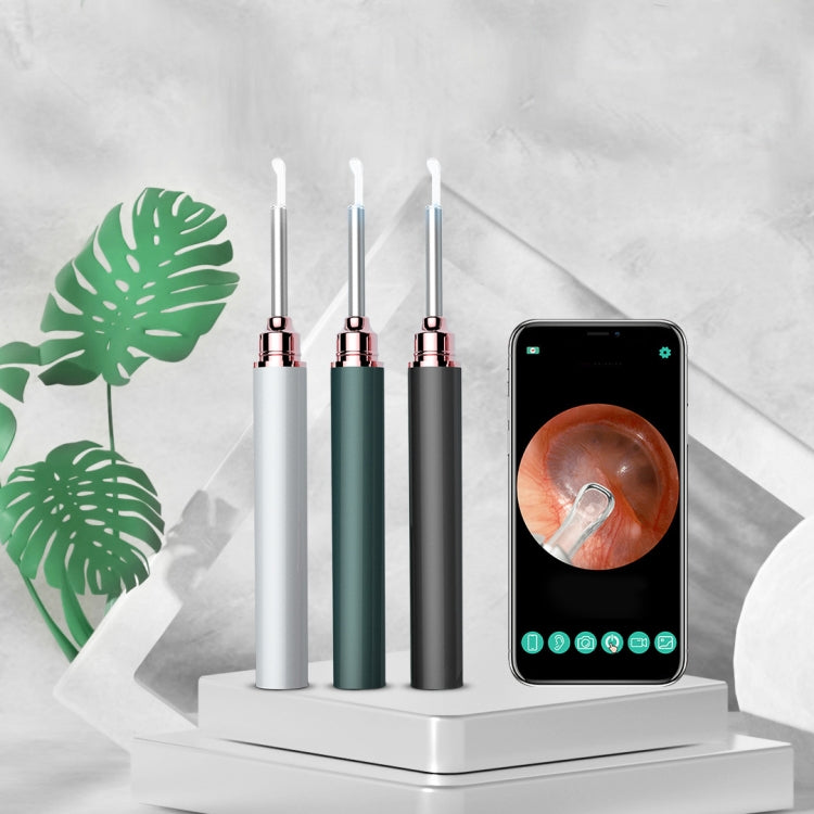 TES02 WIFI High-definition Intelligent Visual Ear Scoop(Silver White) by bashfashion