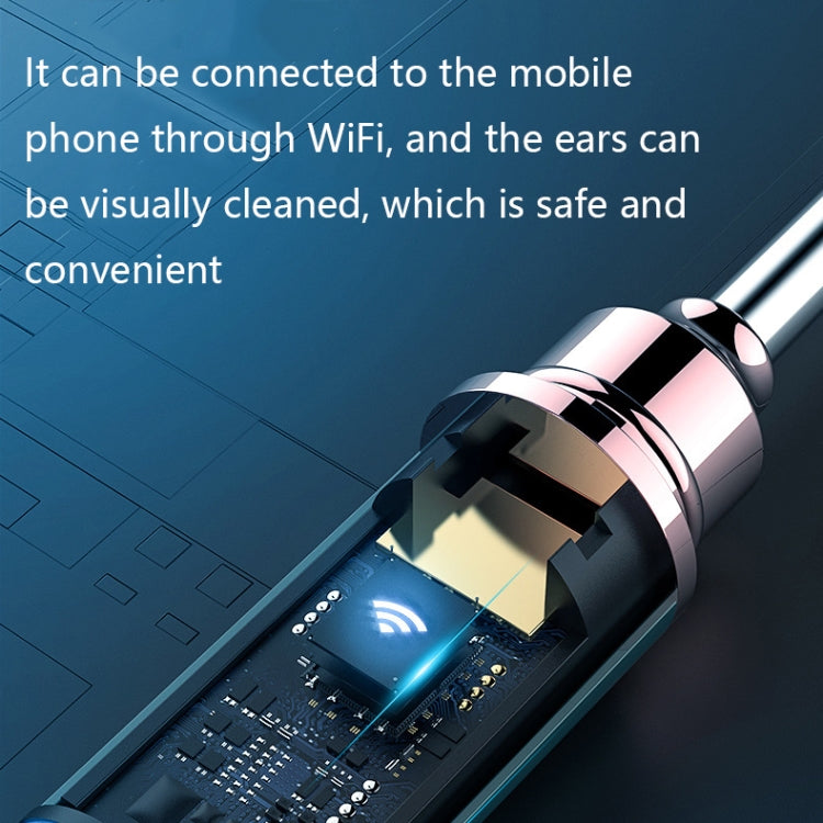 TES02 WIFI High-definition Intelligent Visual Ear Scoop(Silver White) by bashfashion