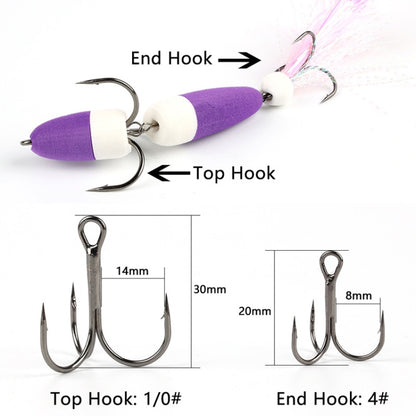 W.P.E PMG-M Foam Hook Soft Worm Bait Three Anchor Hook Fake Lures, Size: M(18) by W.P.E