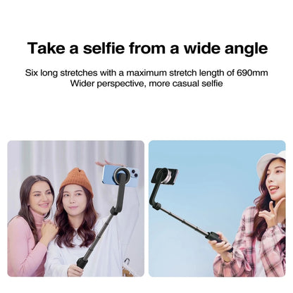 Magnetic Selfie Stick Tripod Handheld Stabilizer Rod With Remote Controller(Black) by bashfashion