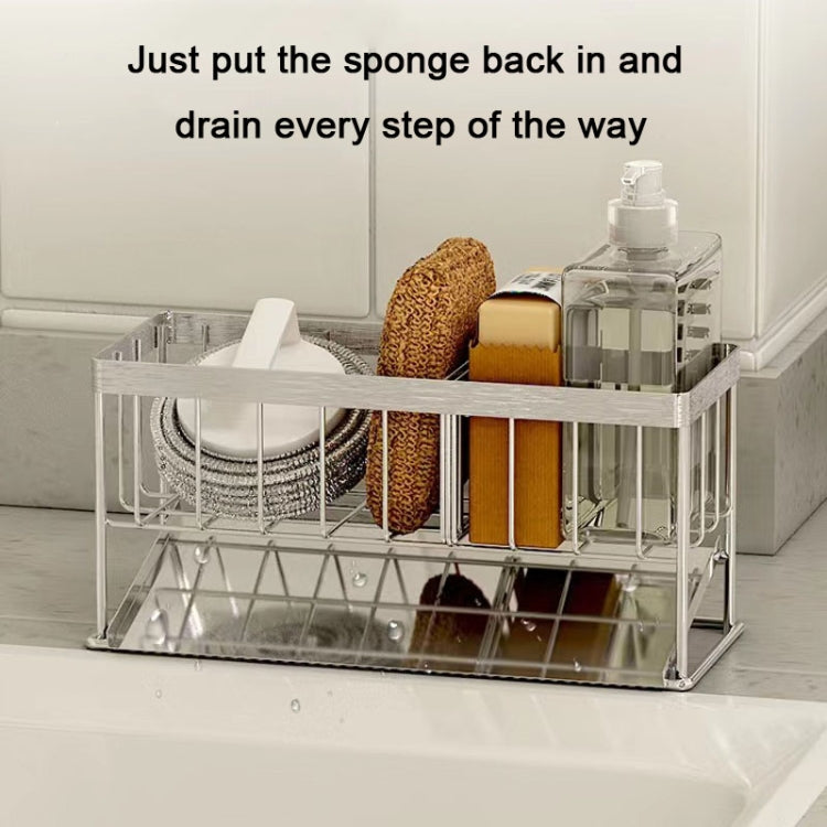 Stainless Steel Sponge Drainer Rack Multifunctional Storage Shelf, Style: Rag Model by bashfashion