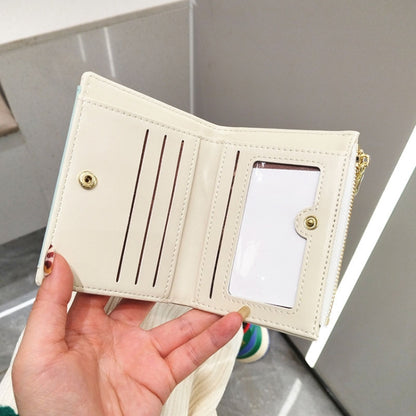 PU Leather Short Color Matching Folding Wallet Mini Portable Wallet(Turmeric) by bashfashion