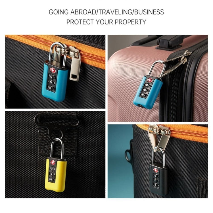TSA Customs Code Lock Travel Luggage Lock Mini Contrast Color Design Combination Padlock(Black) by bashfashion