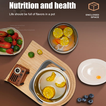 2.0L 304 Food Grade Insulated Lunch Box Electric Thermostat Lunch Bucket, CN Plug, Color: Temperature Display Beige Power Cord/Car Wire by bashfashion