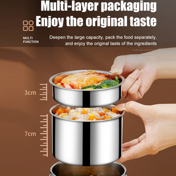2.0L 304 Food Grade Insulated Lunch Box Electric Thermostat Lunch Bucket, CN Plug, Color: Temperature Display Beige Power Cord/Car Wire by bashfashion