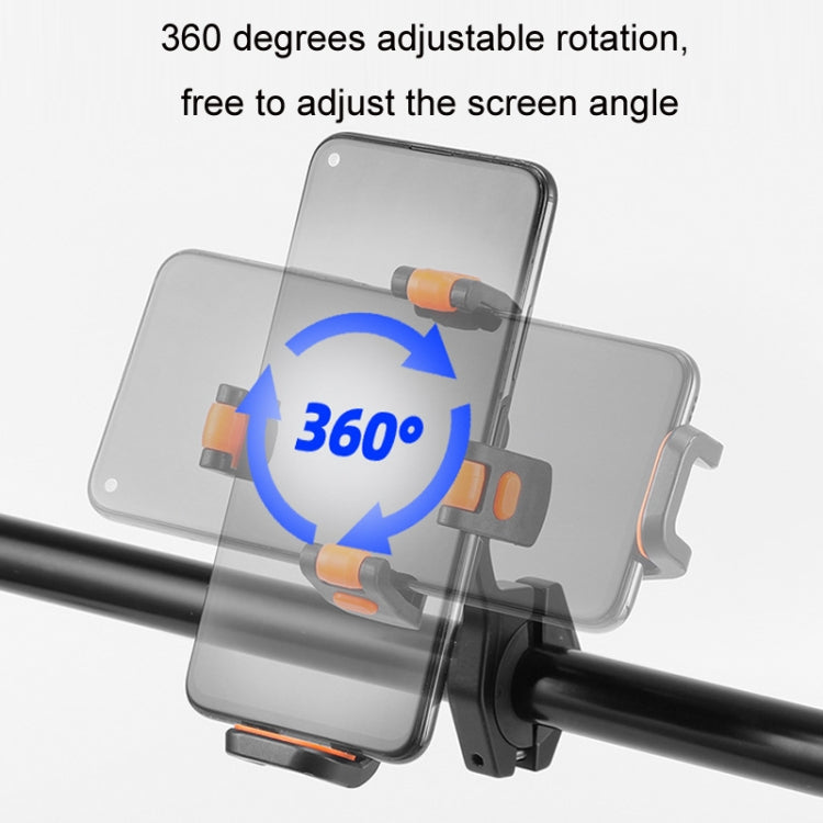 JO HORSE Aluminum Alloy Bicycle Riding Mobile Phone Navigation Roller Fixed Bracket, Color: Titanium Handlebar by JO HORSE