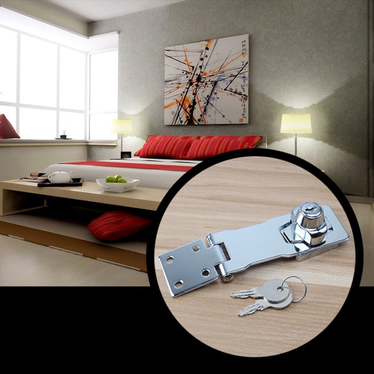 2.5 inch Interlocking No Hole Hook With Locking Hasp Chest Of Drawers Door Lock With Iron Key by bashfashion