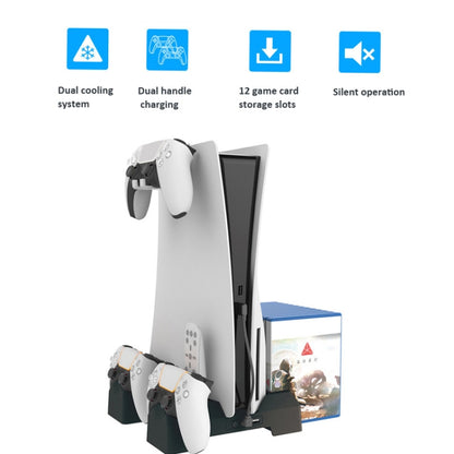 For PS5 iplay Dual-seat Charging and Cooling Base Bracket Storage Rack(White) by iplay